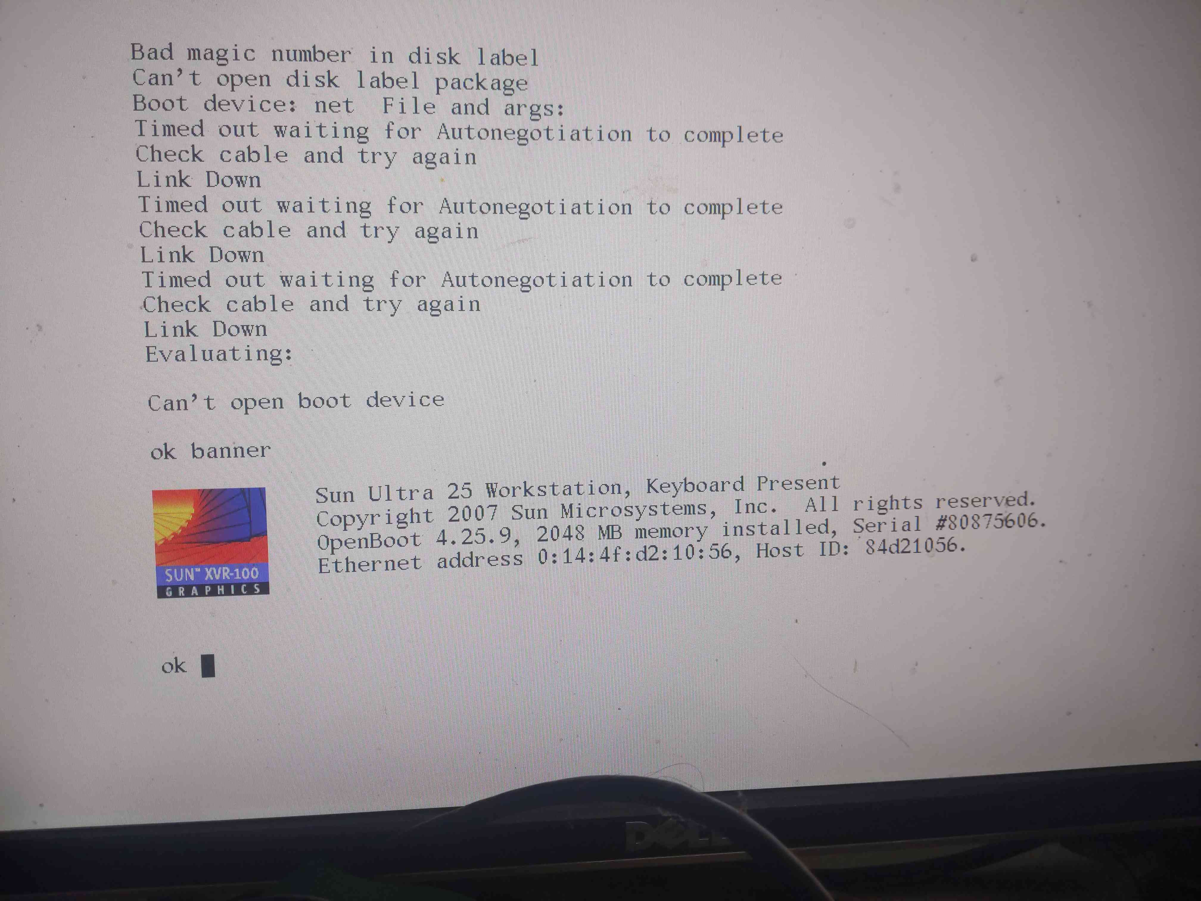 sunbanner on openboot